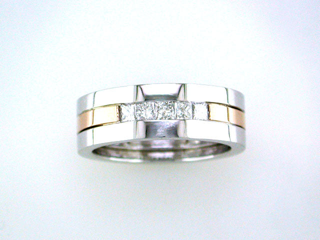 EFFY 14K WHITE and ROSE GOLD DIAMOND RING