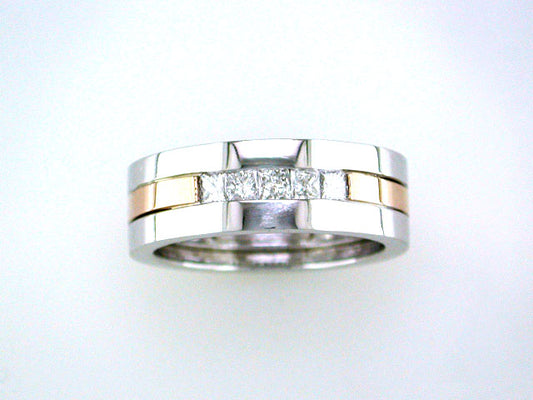 EFFY 14K WHITE and ROSE GOLD DIAMOND RING