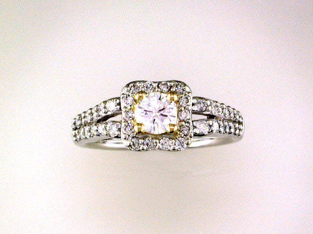 EFFY 14K WHITE and YELLOW GOLD DIAMOND RING