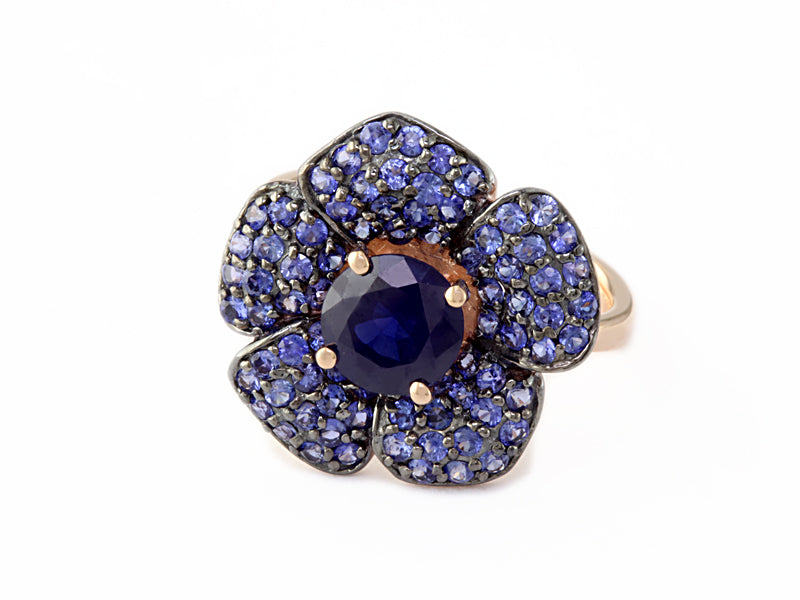 EFFY 14K ROSE GOLD NATURAL CEYLON SAPPHIRE,NATURAL SAPPHIRE RING