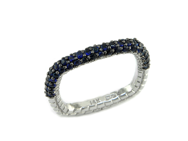 EFFY 14K WHITE GOLD DIAMOND,NATURAL SAPPHIRE RING