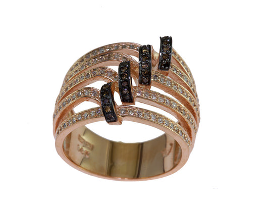 EFFY 14K ROSE GOLD DIAMOND,ESPRESSO DIAMOND, RING