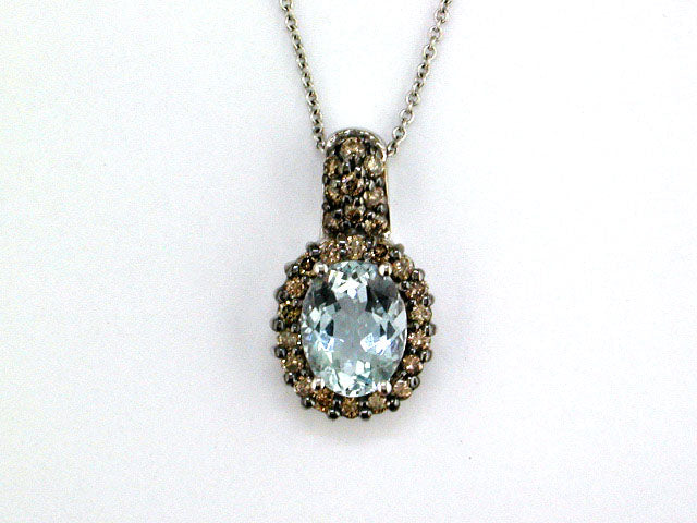 EFFY EFFY 14K WHITE GOLD AQUAMARINE PENDANT