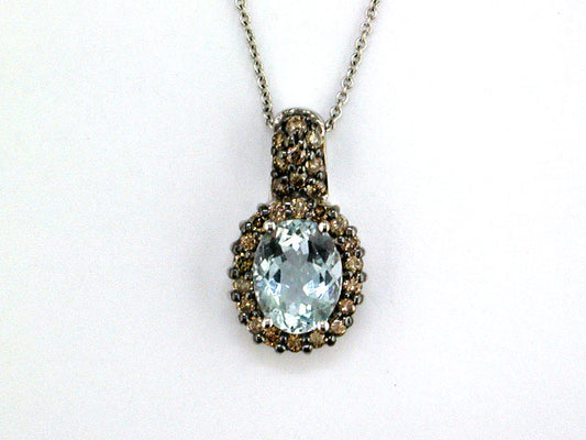 EFFY EFFY 14K WHITE GOLD AQUAMARINE PENDANT