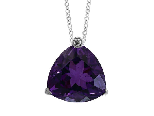 EFFY 14K WHITE GOLD DIAMOND and AMETHYST PENDANT