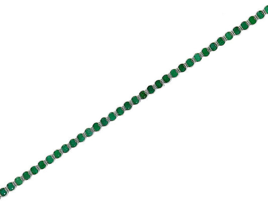 EFFY 14K WHITE GOLD NATURAL EMERALD BRACELET