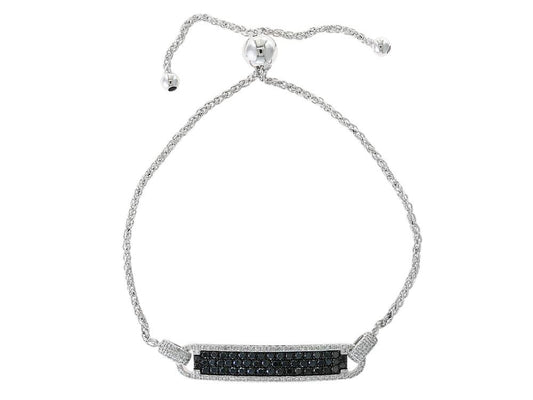 EFFY 14K WHITE GOLD DIAMOND,BLACK DIAMOND, BRACELET