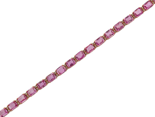 EFFY 14K ROSE GOLD DIAMOND,PINK SAPPHIRE, BRACELET