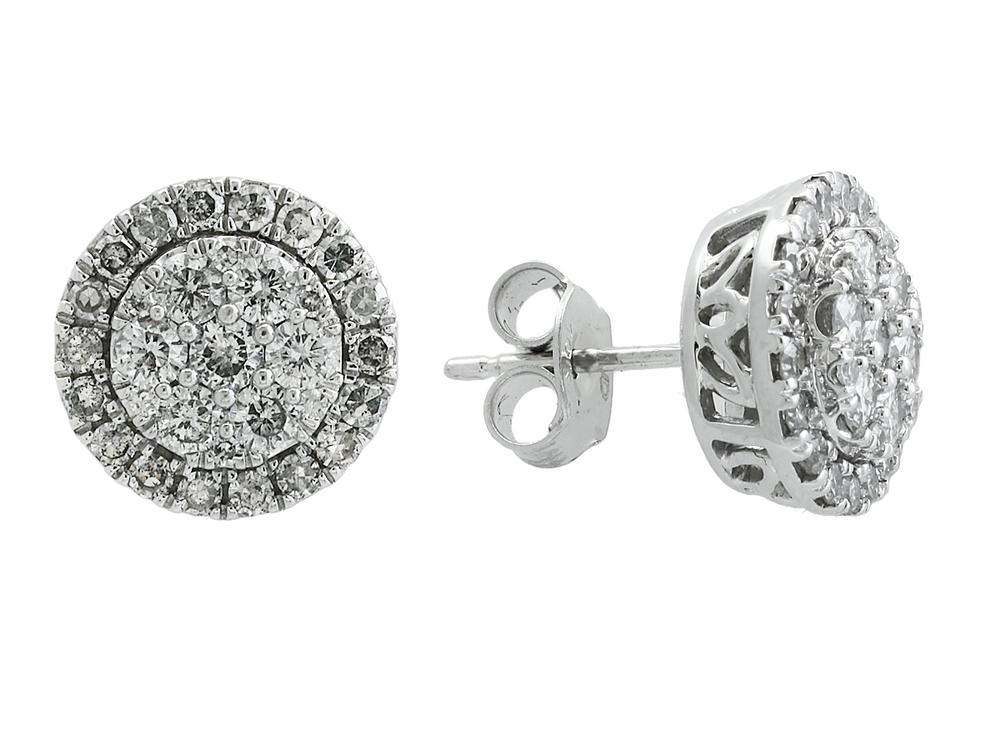 EFFY 14K WHITE GOLD DIAMOND EARRINGS