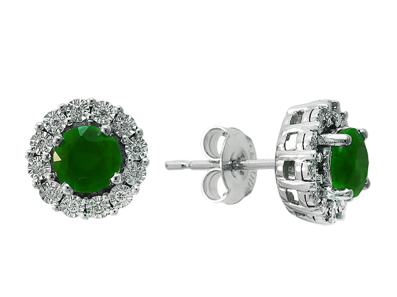 EFFY  DIAMOND,NATURAL EMERALD EARRINGS