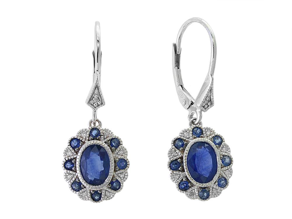 EFFY  DIAMOND,NATURAL SAPPHIRE EARRINGS