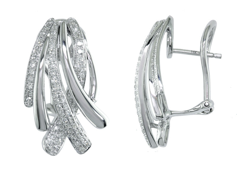 EFFY 14K WHITE GOLD DIAMOND EARRINGS