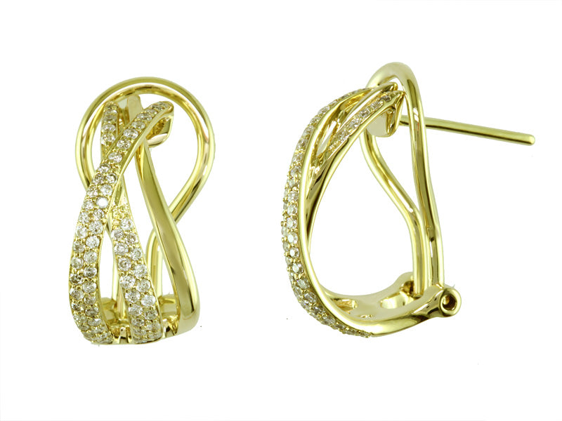 EFFY 14K YELLOW GOLD DIAMOND EARRINGS