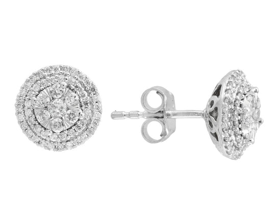 EFFY 14K WHITE GOLD DIAMOND EARRINGS