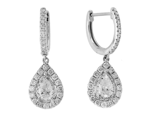 EFFY 14K WHITE GOLD DIAMOND EARRINGS