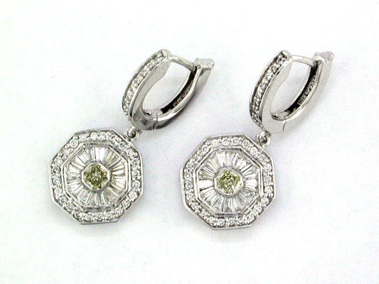 EFFY 14K WHITE GOLD DIAMOND EARRINGS