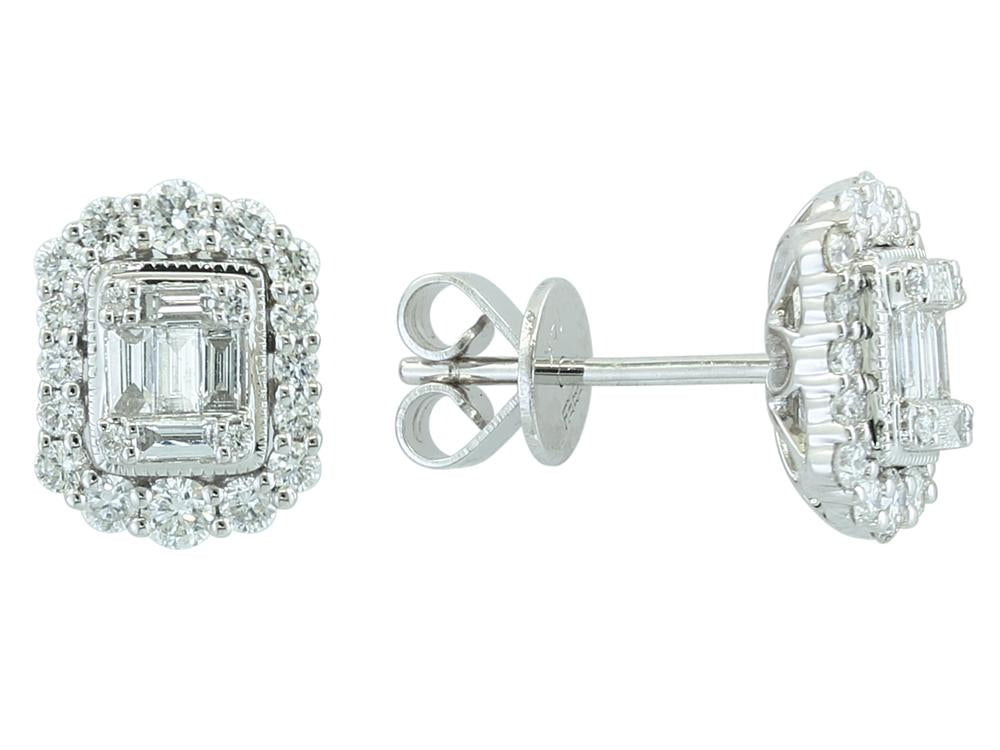 EFFY 14K WHITE GOLD DIAMOND EARRINGS