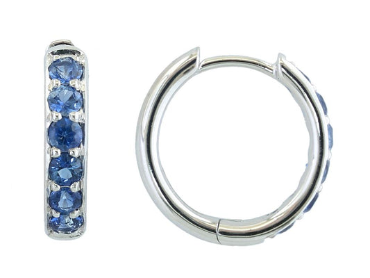 EFFY 14K WHITE GOLD NATURAL SAPPHIRE EARRINGS