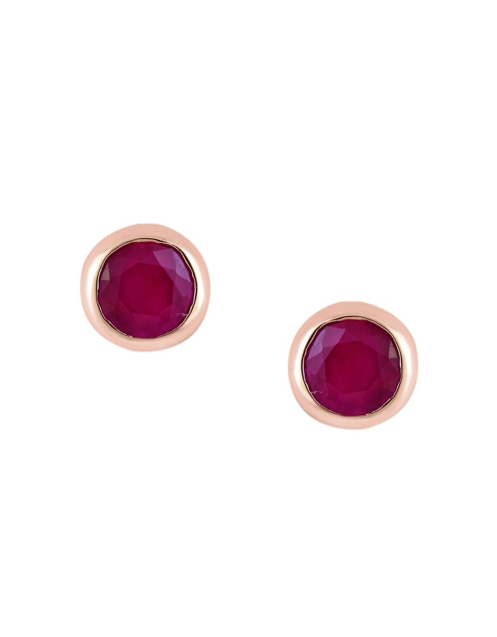 EFFY 14K ROSE GOLD NATURAL RUBY EARRINGS