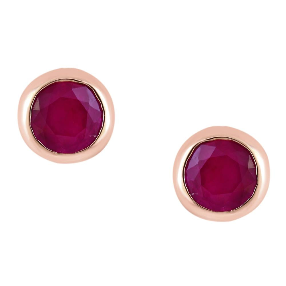 EFFY 14K ROSE GOLD NATURAL RUBY EARRINGS