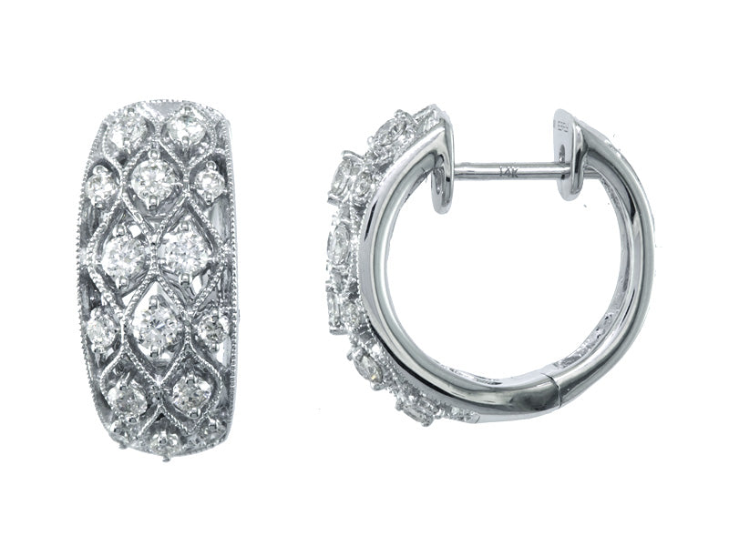 EFFY 14K WHITE GOLD DIAMOND EARRINGS