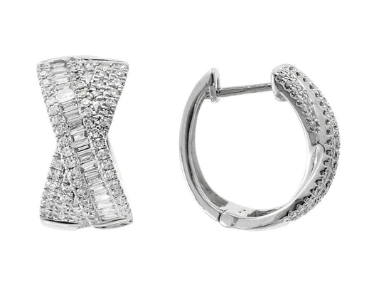 EFFY 14K WHITE GOLD DIAMOND EARRINGS