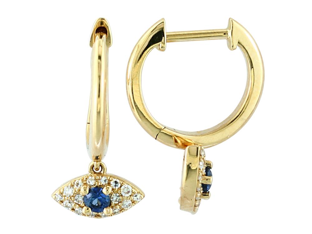 EFFY 14K YELLOW GOLD DIAMOND,NATURAL SAPPHIRE EARRINGS