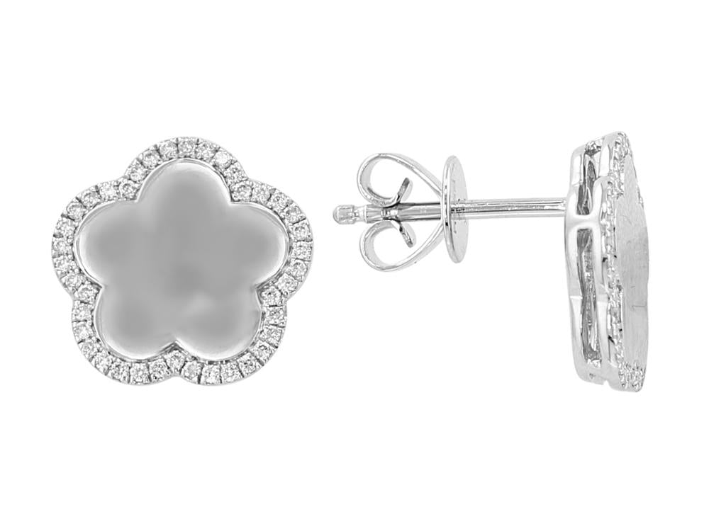 EFFY 14K WHITE GOLD DIAMOND EARRINGS