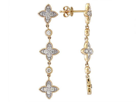 EFFY 14K YELLOW GOLD DIAMOND EARRINGS