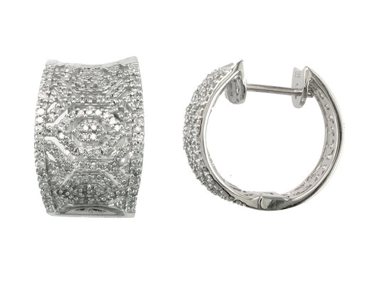 EFFY 14K WHITE GOLD DIAMOND EARRINGS