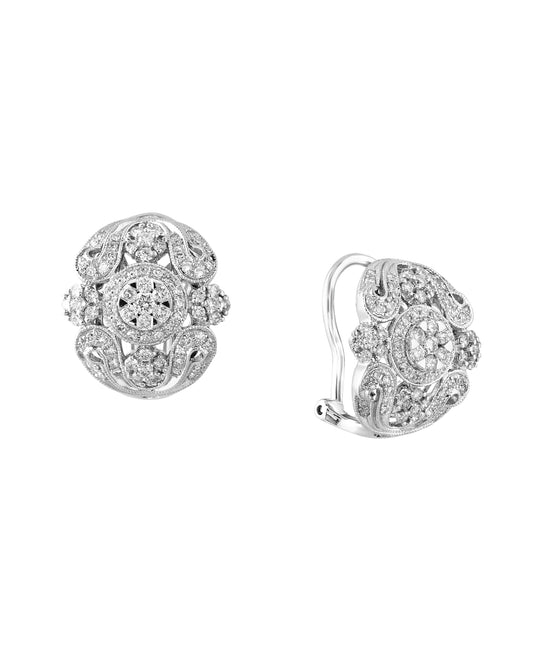 Effy 14K White Gold Diamond Earrings