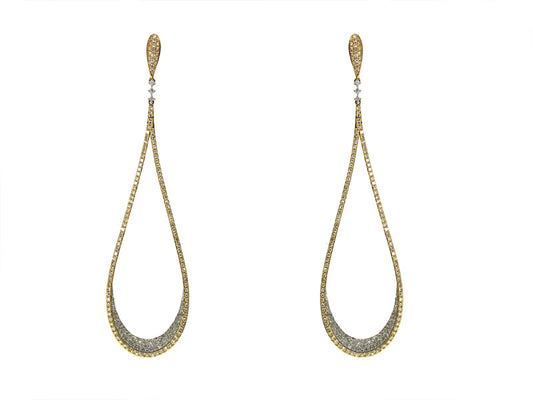 EFFY 14K WHITE and YELLOW GOLD DIAMOND EARRINGS