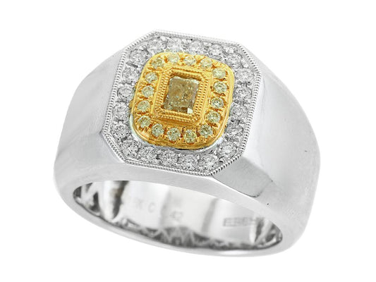 EFFY 18K-W/Y DIAMOND,NATURAL YELLOW DIAMOND, RING