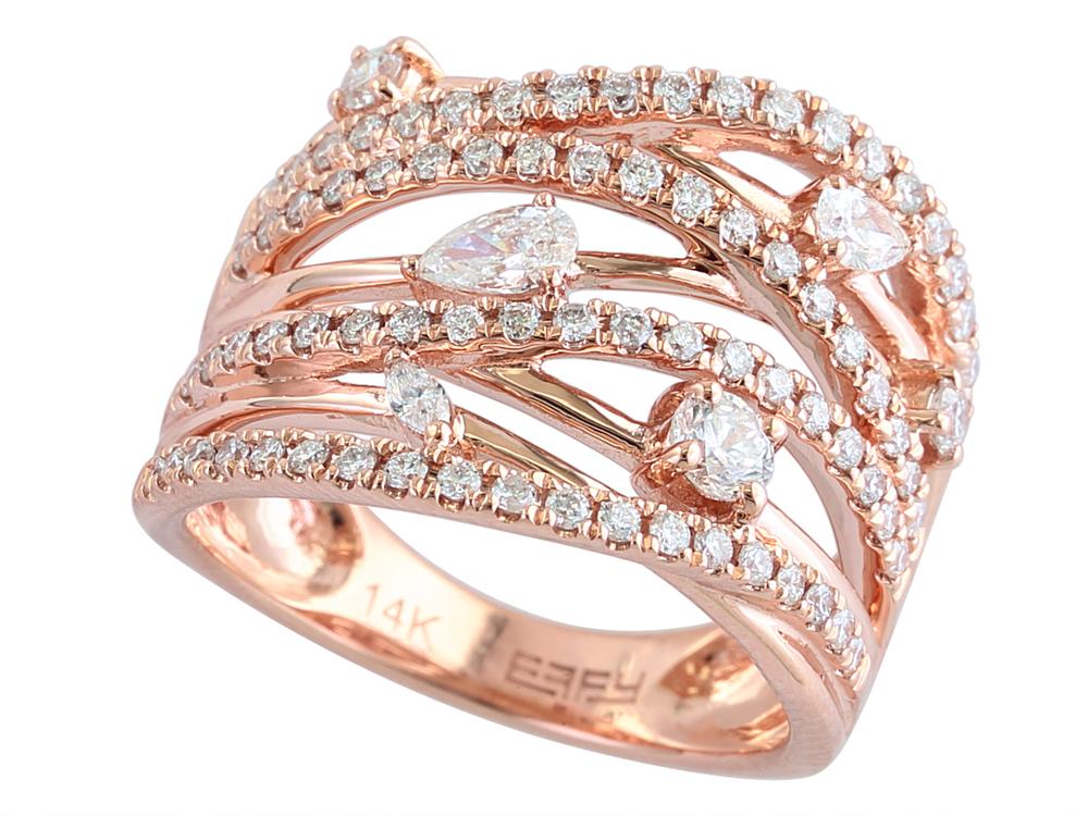 EFFY 14K ROSE GOLD DIAMOND RING