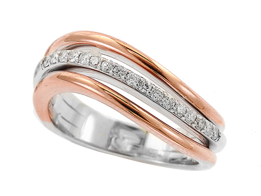 EFFY 14K WHITE and ROSE GOLD DIAMOND RING