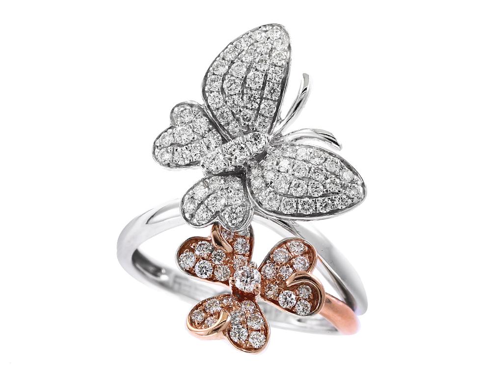 EFFY 14K WHITE and ROSE GOLD DIAMOND RING