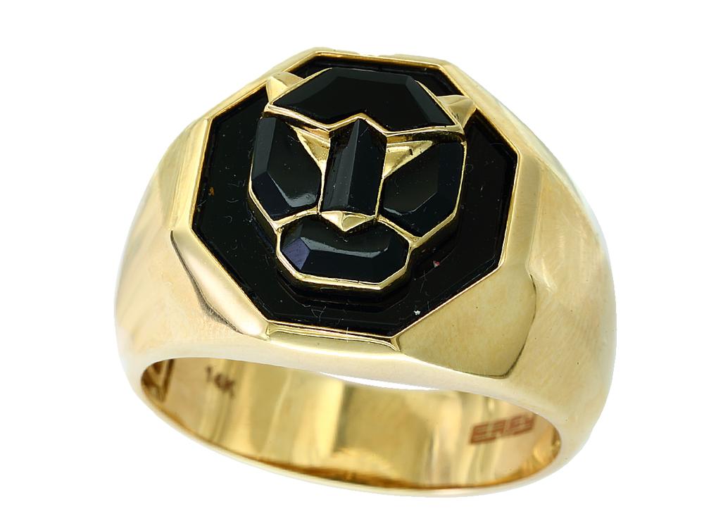 EFFY 14K YELLOW GOLD ,ONYX. RING