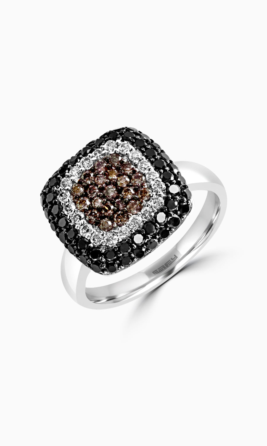 EFFY 14K WHITE GOLD DIAMOND,BLACK DIAMOND,ESPRESSO DIAMOND, RING