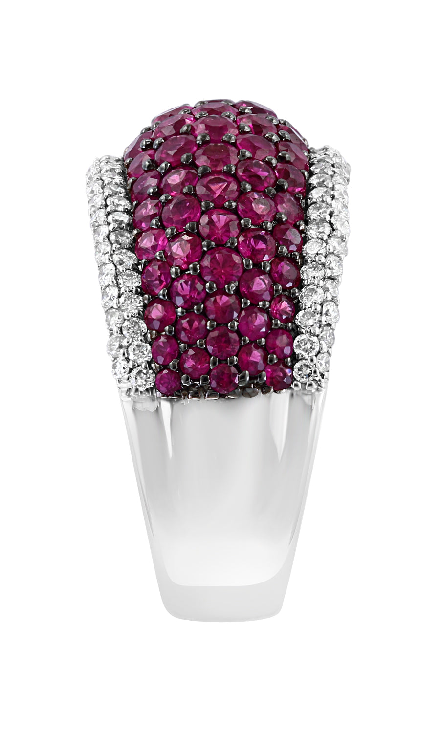 EFFY 14K WHITE GOLD DIAMOND,NATURAL RUBY RING