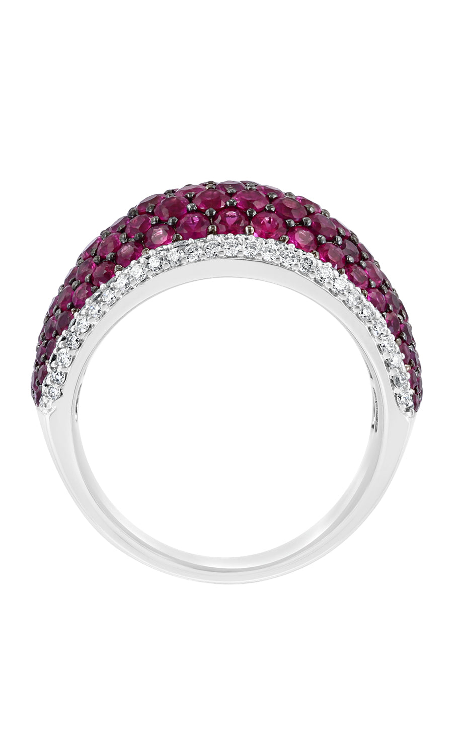 EFFY 14K WHITE GOLD DIAMOND,NATURAL RUBY RING