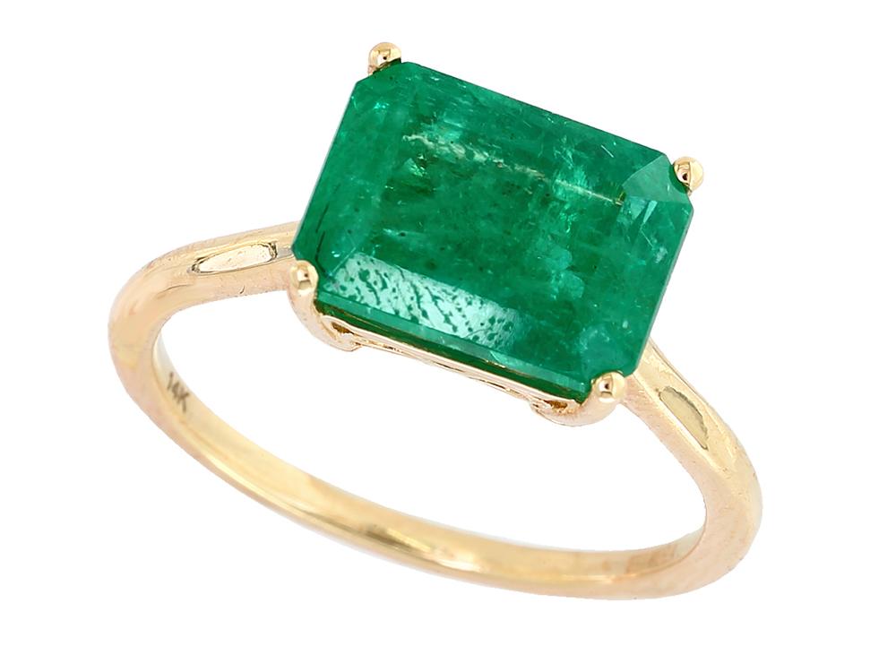 EFFY 14K YELLOW GOLD NATURAL EMERALD RING