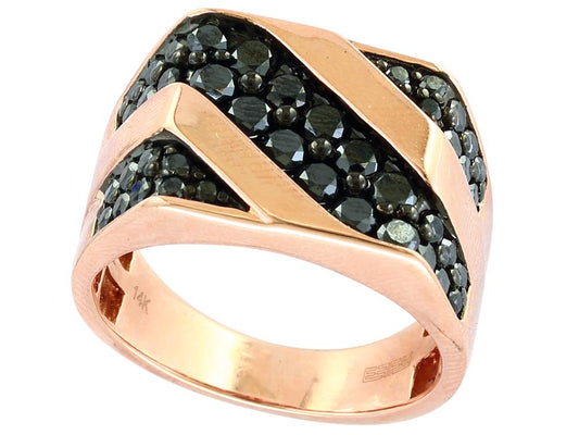 EFFY 14K ROSE GOLD BLACK DIAMOND, RING