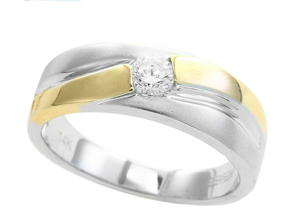 EFFY 14K WHT/YEL GD DIAMOND RING