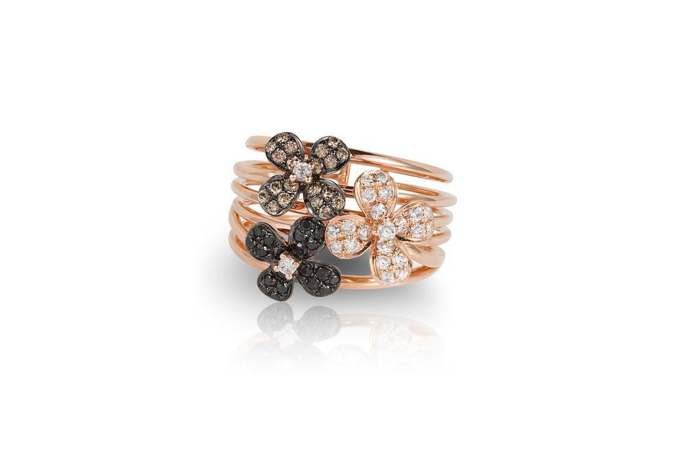 EFFY 14K ROSE GOLD DIAMOND,BLACK DIAMOND,ESPRESSO DIAMOND, RING