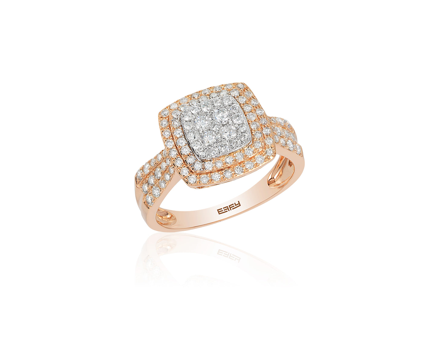 Effy 14K Wht/Rose Gd Diamond Ring