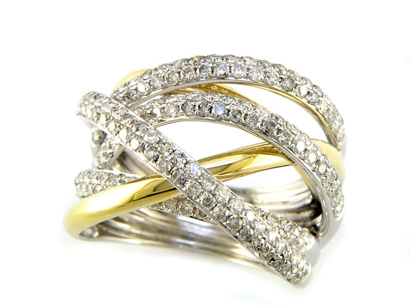 EFFY 14K WHITE and YELLOW GOLD DIAMOND RING