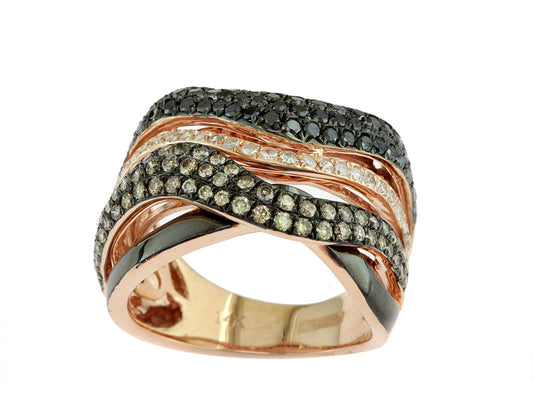 EFFY 14K ROSE GOLD DIAMOND,BLACK DIAMOND,ESPRESSO DIAMOND, RING