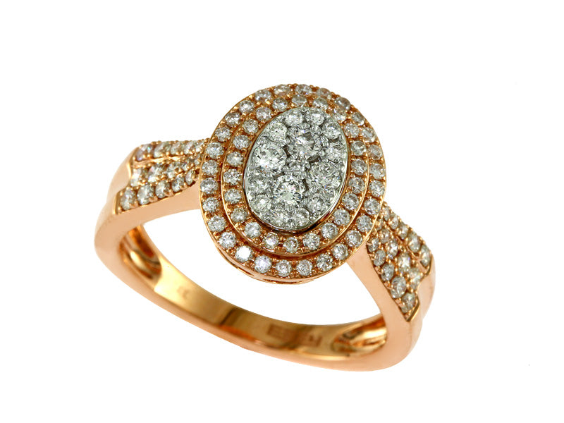 EFFY 14K WHITE and ROSE GOLD DIAMOND RING