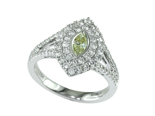 EFFY 18K WHITE GOLD  RING (WITH  .22 CT  CENTER SIZE) CENTER SIZE: .22 CT