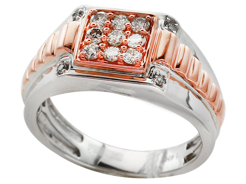 EFFY 14K WHITE and ROSE GOLD DIAMOND RING